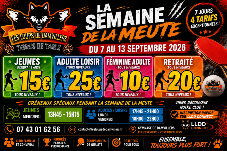 🐺 LA SEMAINE DE LA MEUTE ARRIVE À DAMVILLERS ! 🏓